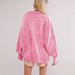 Cross-border Popular Oversized Sweatshirt With Decorative Lines Stylish Design, Women's Lantern Sleeve, Turn-down_ecoleips.com
