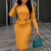 2025 Fall/Winter New Fashion Crew Neck Long Sleeve Solid Color Three-Dimensional Flower European And American Dress_ecoleips.com