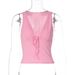 European And American Style Sexy Deep V Lace-up Tank For Women, 2025 Winter New Fashion Slim-fit Hot Girl Top Wholesale_ecoleips.com