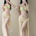 Women's Sexy Two Piece Bikini Set With Long Skirt For Island Vacation Beach Hot Spring Summer Regular Fit Polyester Swimsuit_ecoleips.com