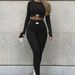 K Fashion Casual Women's Solid Color Splicing Sports Yoga Comfortable Fitness Suit Set_ecoleips.com