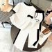 Women's Summer Retro Style Color Block T-Shirt And Sweatpants Set Short Sleeve Fashion Outfit Black White Print 80s Themed_ecoleips.com