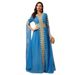 Women's Clothing Splicing Super Long Sleeve Abaya Dress Ladies Solid Color Lace Dress_ecoleips.com
