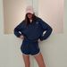 2026 European American Cross-border Casual Sports Set For Women, American-style Half-zip Sweatshirt Shorts Two-piece_ecoleips.com