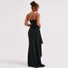 Women's Clothing Sexy Dress Tube Top Backless Solid Color High Slit Long Dress_ecoleips.com