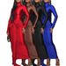 High Neck Belted Wrap Dress – Long Sleeve Bodycon Maxi Dress With Tie Waist (S-XXXL, Black/Red/Blue/Brown, Chic Streetwear For Women)_ecoleips.com