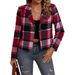 Women's Clothing Women's High-End Plaid Short Blazer Casual Elegant Autumn Winter Jacket European American Style_ecoleips.com