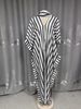 Summer Striped V Neck Long Dress European American Style Casual Loose plus Size Fashion Women's Dress_ecoleips.com