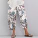 Women's Clothing Retro Print Loose Fit Casual Pants For Women Elastic Waist Regular Fit Spring/Autumn Summer Polyester Wish_ecoleips.com