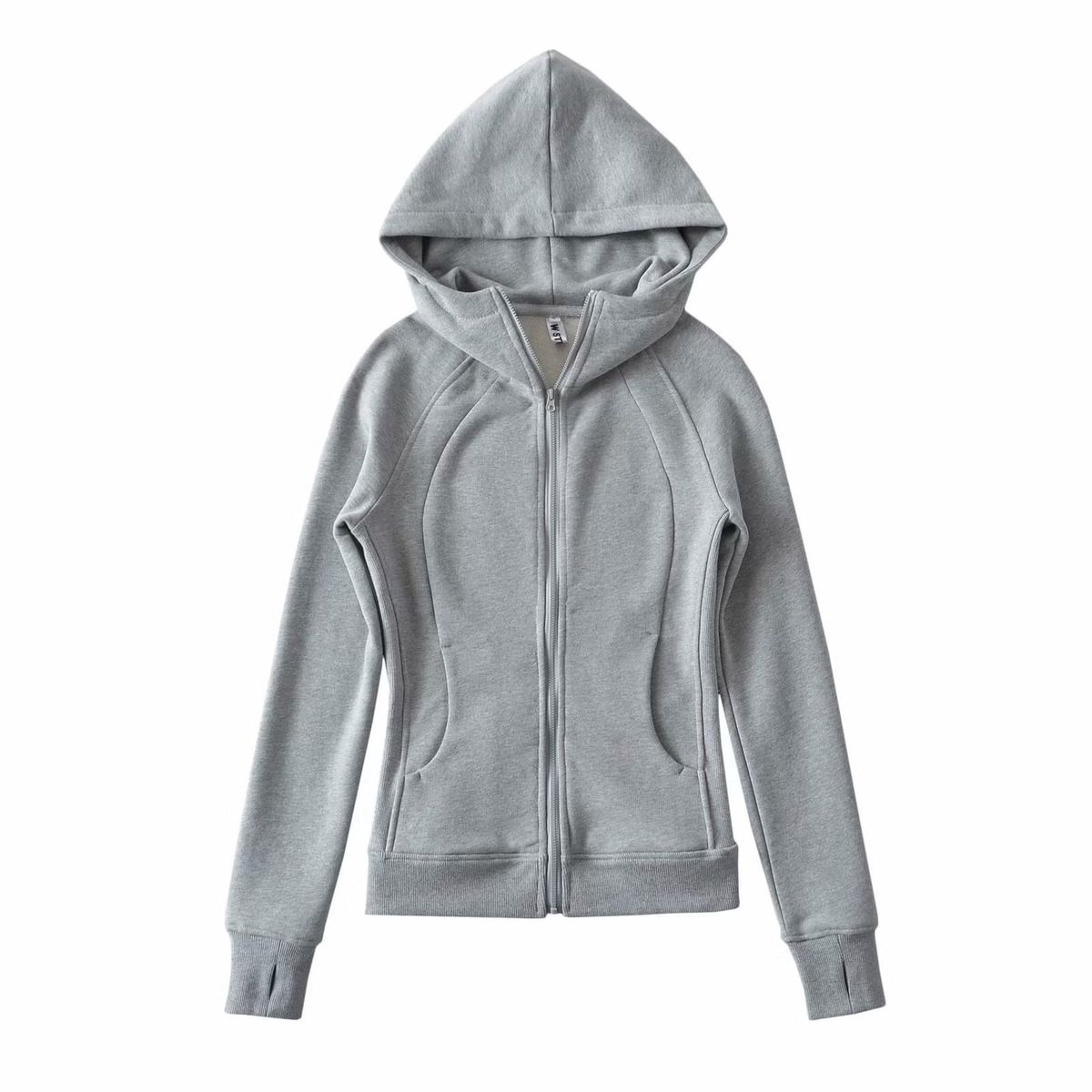 Men's Retro Fleece Zip-Up Hoodie Slim Fit Long Sleeve Pullover Casual Streetwear Grey Black White_ecoleips.com