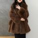 Luxury Mink Fur Coat For Women - Fox Fur Collar, Slim Fit, Elegant Winter Outerwear With Belt, Black/Brown/White_ecoleips.com