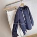 Export Order!!! Exceptional Quality, Japanese-style Loose-fitting Slimming Navy Plaid Hooded Shirt Jacket For Women In_ecoleips.com