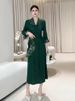 Elegant Plus Size Women's Long Dress Solid Color Style Fish Scale Pleat Loose Fit Fashionable_ecoleips.com