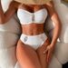 Women's Clothing New Fashion Sexy Design Halter Neck Metal Accessories Simple And Elegant Temperament Bikini Swimsuit Suit_ecoleips.com