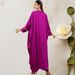 Voya A122 New Women's Model Rose Purple Embroidered Hand-studded Long-sleeve Cape Batwing Shirt_ecoleips.com