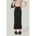 Design Sense Black Midi For Women 2025 New High Waist Slimming Split Niche Mid-Length Skirt_ecoleips.com