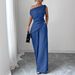 Women's Clothing Elegant Off-Shoulder Women's Suit Solid Color Style Commuter Zipper Pocket Pants For Formal & Casual For Women_ecoleips.com