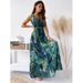 The Women's Spring And Summer Backless Printed Strappy Dress Is Elegant_ecoleips.com