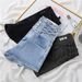 2025s High Waist Denim Shorts Fashion Women's Spring 2025 New Small Stature Design Sense Girl Tight Hot Pants_ecoleips.com