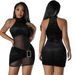 Women's Clothing round neck sleeveless hip-covering A-line sexy dress _ecoleips.com