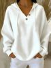 Aria Basics 2026 Cross-Border Autumn/Winter European And American New Solid Color Waffle V-Neck Buttoned Hooded Women's_ecoleips.com