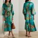 Women's Clothing Holiday Lapel Single Placket Lantern Sleeve Long Sleeve Retro Print Dress_ecoleips.com