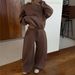 Women's Casual Fashion Sports Suit Two Piece Set Street Style Fleece Sweatshirt Style New_ecoleips.com