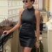 Slim-Fit PU Leather Mini Dress Sexy Bodycon Clubwear for Women in Black And Color Options_ecoleips.com