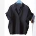 Women's Retro Hong Kong Style Short Sleeve Shirt Loose Batwing Sleeve Collar Top Summer Fashion White All Match_ecoleips.com