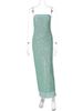 Hugcitar Shine Sequined Strapless Solid Zipper Sexy Elegant Maxi Prom Dress 2025 Summer Women Clothes Evening Party Birthday_ecoleips.com