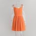 Cross-Border Pure Cotton Strap Backless High Waist European And American 2025 Spring Summer New Fashion Tie Short Dress_ecoleips.com