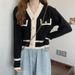 Core-spun Yarn/French Retro Style Cardigan Jacket For Women, Knitted Sweater Cardigan, Autumn Wear, 2026 New Popular_ecoleips.com