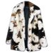 K Imitation Fur Cow Pattern Coat With Collar For Women's Mid To Long Length Jacket_ecoleips.com