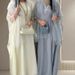 Modest Abaya Dress Plus Size Rhinestone Decorated Sheer Batwing Sleeve Long Robe For Women Middle Eastern Style Luxurious Polyester Dress_ecoleips.com