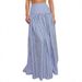 Striped Two-Piece Set – Tie-Front Blouse & Flowy Skirt (Blue, S-XXXL) | Casual Elegance For Women_ecoleips.com