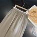 Suitable For All Seasons A295161French 100% Linen Elastic Waist Lazy Waistband Color Block Loose Fit Versatile Cuffed Casual Pants For Women_ecoleips.com