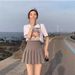 K New High-waisted Pleated Skirt For Women; Slimming Outfit; Short Skirt For Plus-size Women; Half-body JK Dress_ecoleips.com