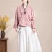 A Casual, Loose And Artistic Spring And Autumn Blouse For Women With A Chinese-Style Retro Front, Embroidered Buttons, C_ecoleips.com