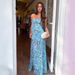 Women's Clothing Summer New Elegant Tube Top Mesh Print Waist Sleeveless Ruffle Dress_ecoleips.com