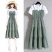 plus Size Women's Fashion Faux Two-Piece Long Dress Summer 2026 Chinese Style Slimming Short-Sleeved Suspender Dress for Chubby Girls_ecoleips.com