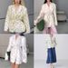Women's Clothing Spring Women's Printed Loose Fit Suit Jacket Fashionable Tie Outerwear Long Sleeve For Formal & Casual For Women_ecoleips.com