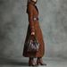 Aria Basics Aria Basics European And American Cross-Border New Women's Clothing Autumn Winter Turn-Down Collar Western Style Suede Long_ecoleips.com