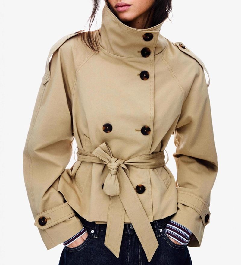 European And American Cross-Border Autumn Winter New Women's Fashion Elegant Commuter Stand Collar_ecoleips.com