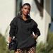 Women's Clothing Oversized Denim Hoodie Jacket For Women – Streetwear Casual Coat With Hood (Blue, Black)_ecoleips.com