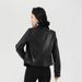 Spring New Short Motorcycle PU Leather Lapel Jacket Slim Fit Leather Jacket_ecoleips.com