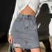 Women's Clothing Diamond Studded Denim Skirt_ecoleips.com