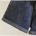 Women's Black Gray Denim Shorts Summer Thin Ins Korean Style Slimming Casual Rolled Hem A-Line Wide Leg Hot Pants_ecoleips.com