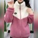 Women's Clothing Women's Jacket Casual Cotton Coat Plus Velvet Thickened Stand Collar Zipper Autumn And Winter High End Women's Jacket Wear_ecoleips.com