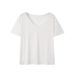 V-neck Lazy Wind T-shirt Women's Summer New Low-neck Large Neckline Casual Versatile Drape Thin T-shirt Top Short Sleeve_ecoleips.com