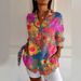 New Women's Summer Trendy Mid-Sleeve Printed 3D Sweet Fresh Split Shirt_ecoleips.com